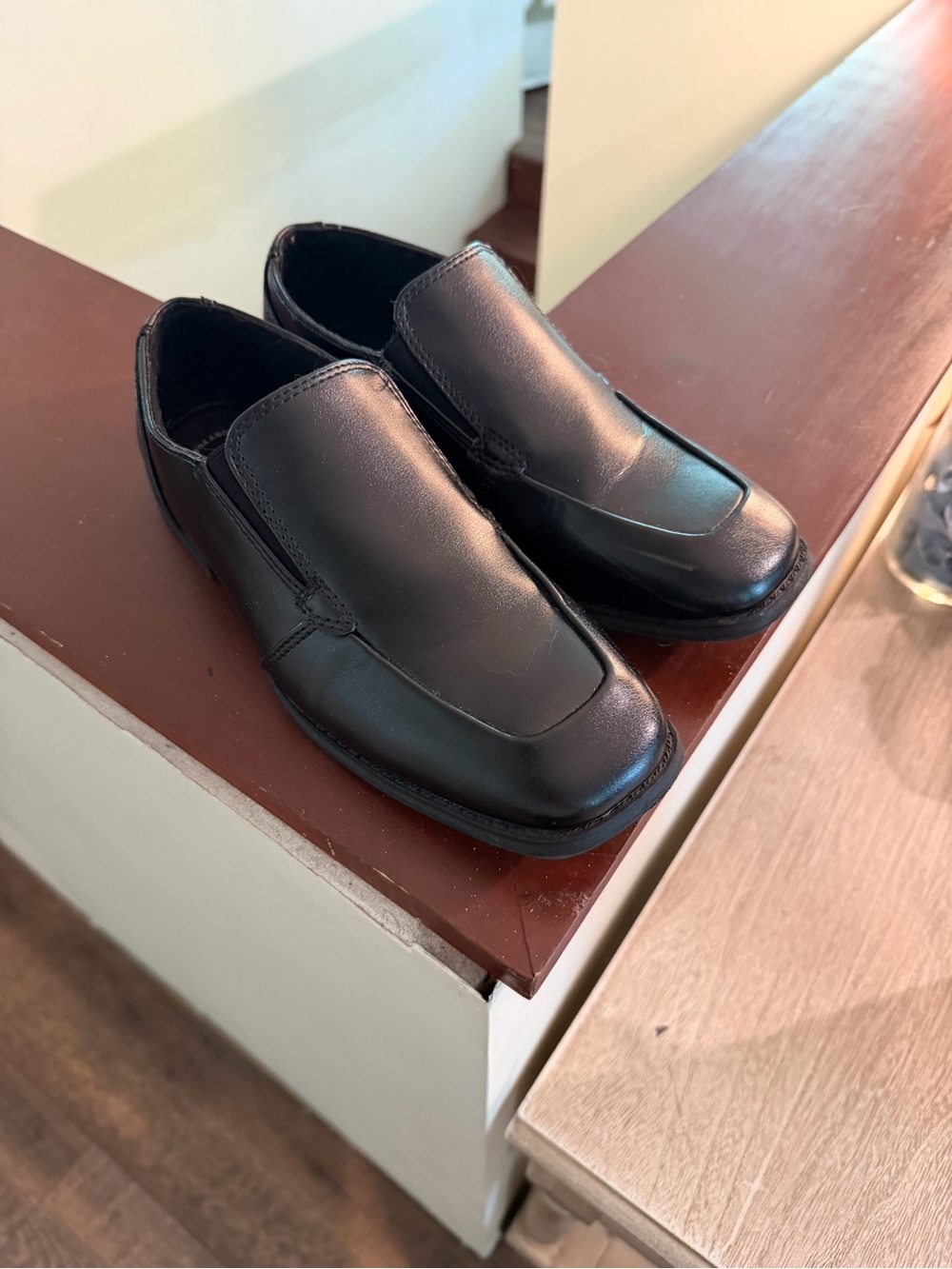 Sonoma Black Slip-On Leather Dress Loafers